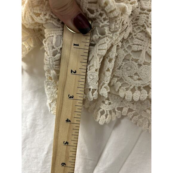 VTG Crochet Ruffled Booty Shorts Y2K Black Label‎ Sz M Coquette Boho Coachella - Picture 7 of 10